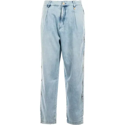 Weite Bein Vintage Wash Blaue Jeans , Damen, Größe: 2XS - Fracomina - Modalova