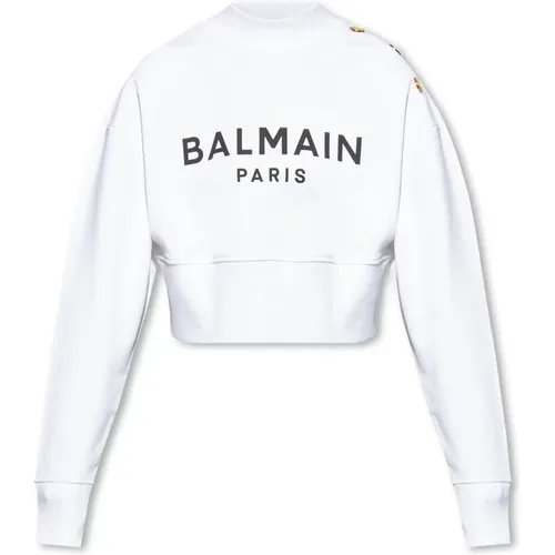 Sweatshirt mit Logo , Damen, Größe: M - Balmain - Modalova