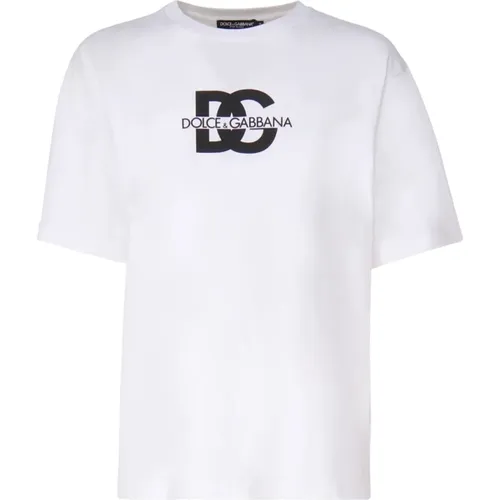Weiße T-Shirts und Polos mit 98% Baumwolle , Herren, Größe: M - Dolce & Gabbana - Modalova