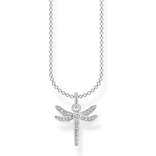 Necklace Dragonfly 925 Sterling Silver Cubic Zirconia KE2044-051-14-L38v , female, Sizes: ONE SIZE - Thomas Sabo - Modalova