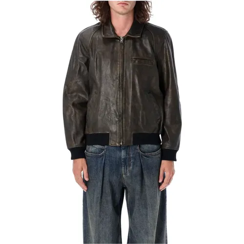 Dark Leather Jacket Aw24 , male, Sizes: M - Isabel marant - Modalova