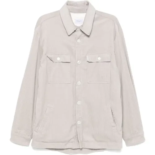 Corduroy Button-Up Shirt Grey , male, Sizes: M, XL - Family First - Modalova