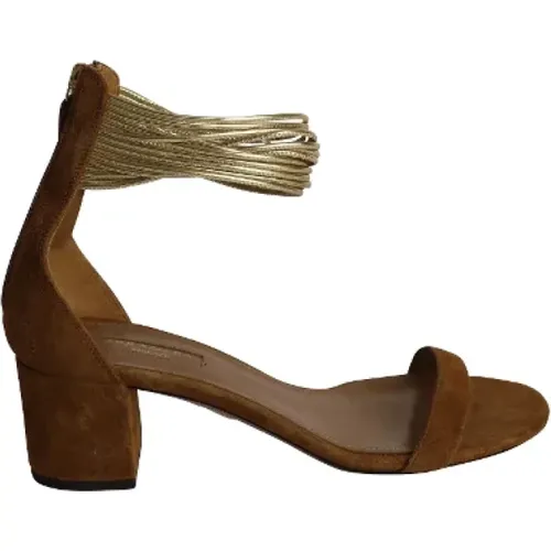 Pre-owned Suede sandals , female, Sizes: 5 1/2 UK - Aquazzura Pre-owned - Modalova
