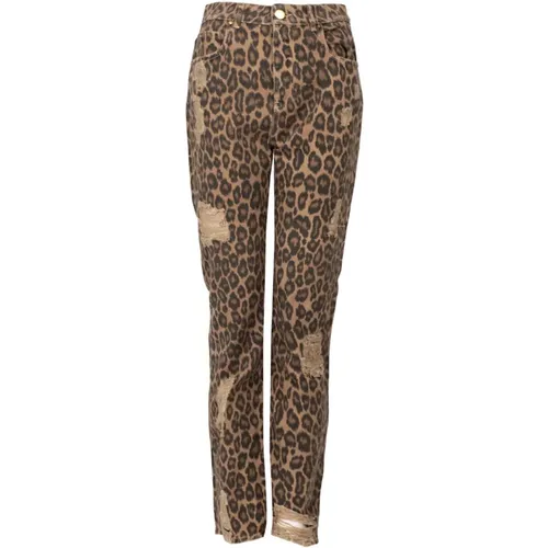 Leopardenmuster Jeans , Damen, Größe: W27 - pinko - Modalova