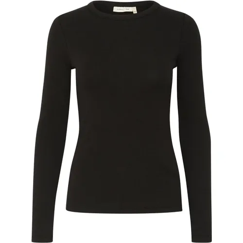 Schwarzes Langarm-Top , Damen, Größe: XS - InWear - Modalova