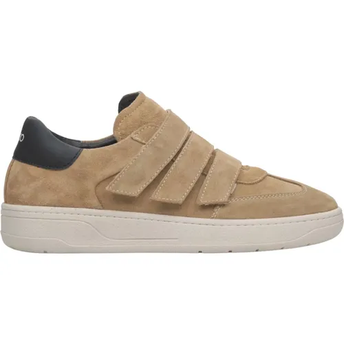 Damen Light Velcro Sneakers aus italienischem Echtleder & Velours , Damen, Größe: 36 EU - Estro - Modalova