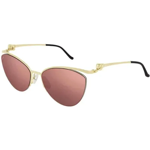Gold Red Ct0268S Sunglasses , unisex, Sizes: 60 MM - Cartier - Modalova