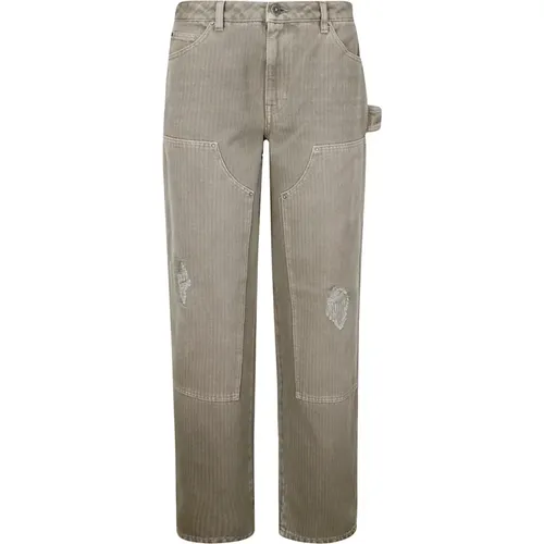 Rigid cotton cargo jeans with wide leg , female, Sizes: S, XS, 2XS - Golden Goose - Modalova