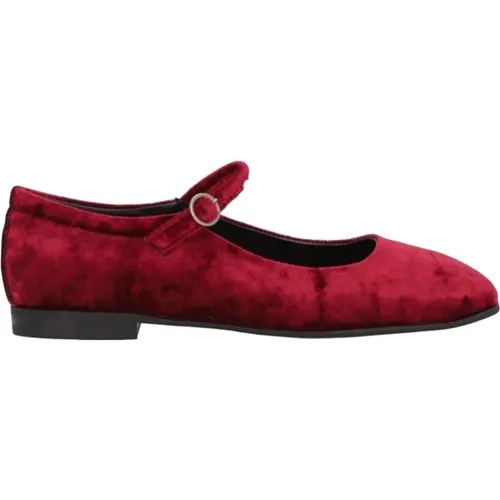 Casual Velvet Ballet Flats Burgundy , Damen, Größe: 40 EU - Alpe - Modalova