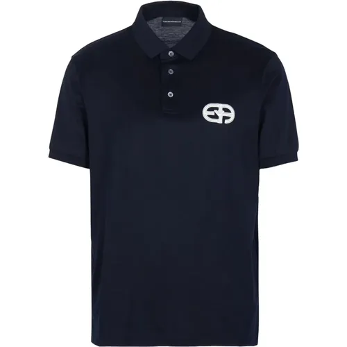 Blaue Polo T-Shirts und Polos , Herren, Größe: M - Emporio Armani - Modalova