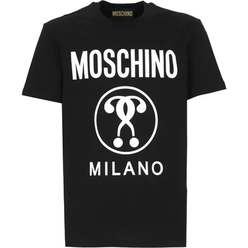 T-shirt with Logo Print , male, Sizes: L, S, M - Moschino - Modalova