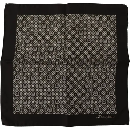 Schwarzes Seidenquadrat für Herren - Dolce & Gabbana - Modalova