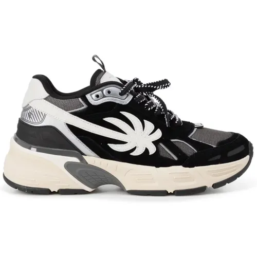 Leather Running Sneakers with Palm Insert , male, Sizes: 10 UK, 6 UK, 8 UK, 7 UK, 9 UK - Palm Angels - Modalova