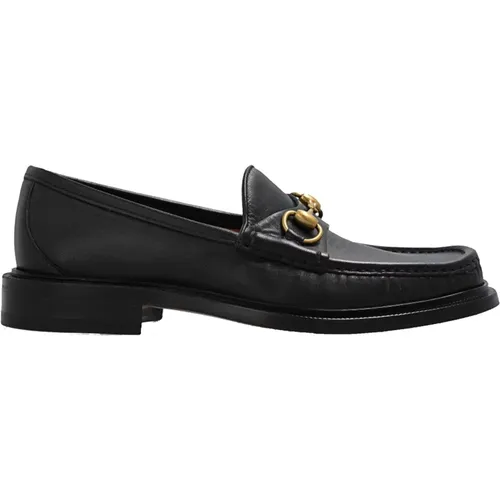 Leder Horsebit Loafers , Herren, Größe: 45 EU - Gucci - Modalova