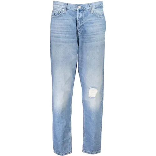 Washed and Worn Effect Mom Jeans with Logo Detail , female, Sizes: W26, W30 - Calvin Klein - Modalova