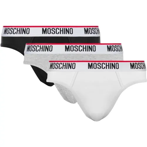 Stilvolle Bottoms für jeden Anlass,Set mit 3 Slips aus Stretch-Jersey mit individuellem Jacquard-Elastikband - Moschino - Modalova