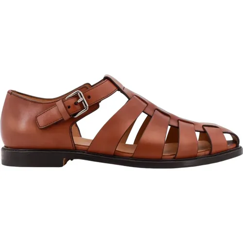 Leather Sandals with Ankle Strap , male, Sizes: 6 UK - Church's - Modalova