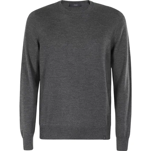 Stylischer G Hals Pullover , Herren, Größe: 2XL - Fay - Modalova