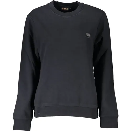 Schwarzer Sweatshirt mit Besticktem Logo , Damen, Größe: S - Napapijri - Modalova