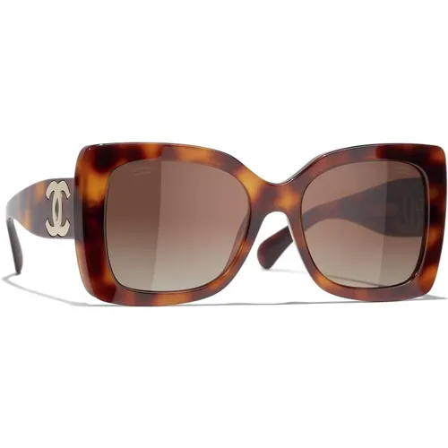 Braun/Havanna Sonnenbrille, vielseitig und stilvoll , Damen, Größe: 53 MM - Chanel - Modalova