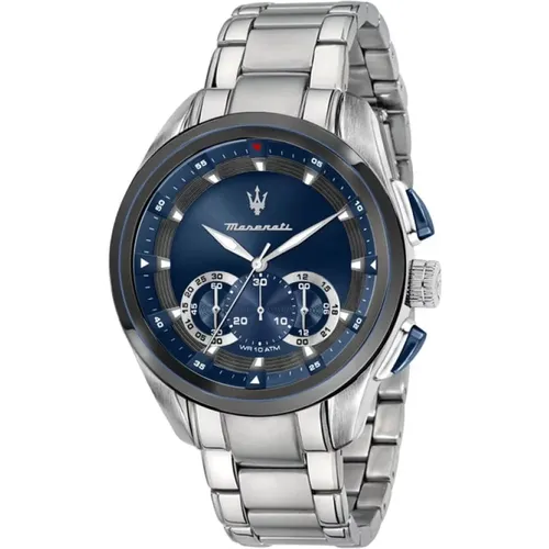 Chronograph Uhr in Silber/Blau für Herren - Maserati - Modalova