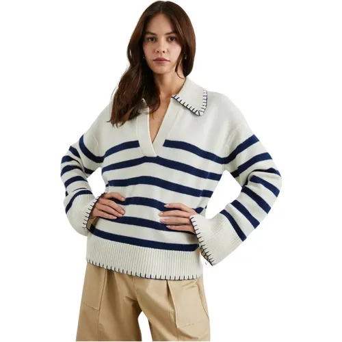Navy Stripe Athena Knit Sweater , female, Sizes: XS - Rails - Modalova