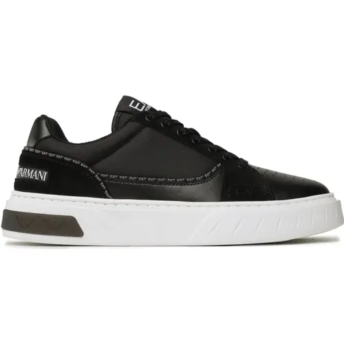 Schwarzer Weißer Freizeit-Sneaker für Damen , Damen, Größe: 35 1/2 EU - Emporio Armani EA7 - Modalova