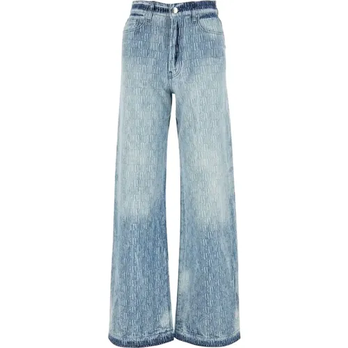 Bestickte Wide-Leg Jeans aus Denim , Damen, Größe: W26 - Amiri - Modalova