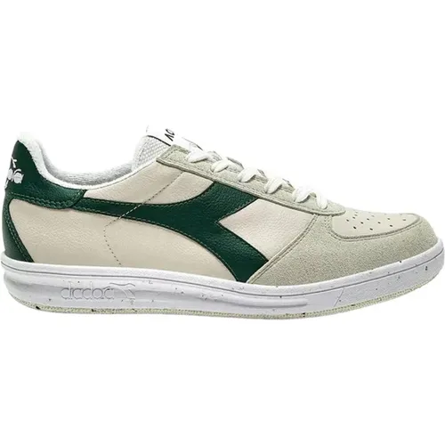 Grüne Leder Sneakers Schnürung Stil , Herren, Größe: 41 EU - Diadora - Modalova