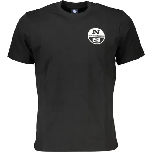 Schwarzes Logo-Print-T-Shirt , Herren, Größe: M - North Sails - Modalova