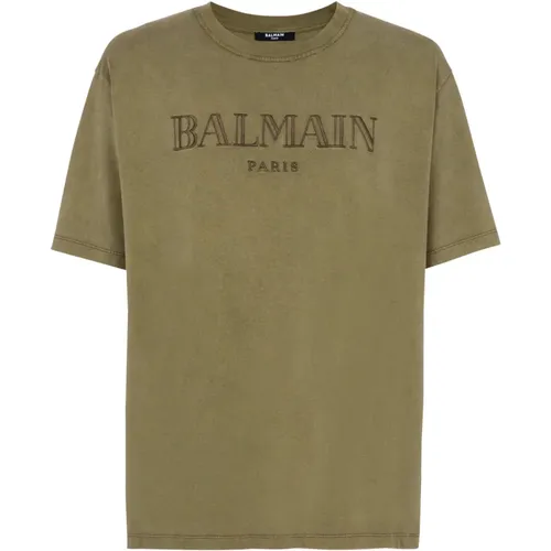 Besticktes Vintage T-Shirt , Herren, Größe: 2XL - Balmain - Modalova
