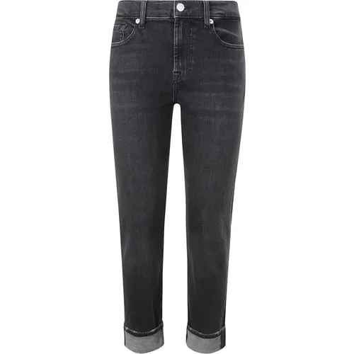 High Waist Skinny Jeans with Cuff , female, Sizes: W29, W25, W26, W23, W24 - 7 For All Mankind - Modalova