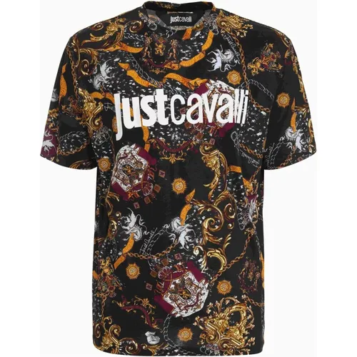 T-Shirts , Herren, Größe: L - Just Cavalli - Modalova