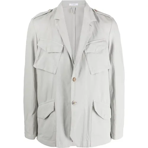 Linen Single-Breasted Jacket , male, Sizes: S, M - Boglioli - Modalova