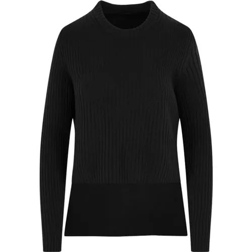 Schwarzer Gerippter Wollpullover , Damen, Größe: S - Ann Demeulemeester - Modalova