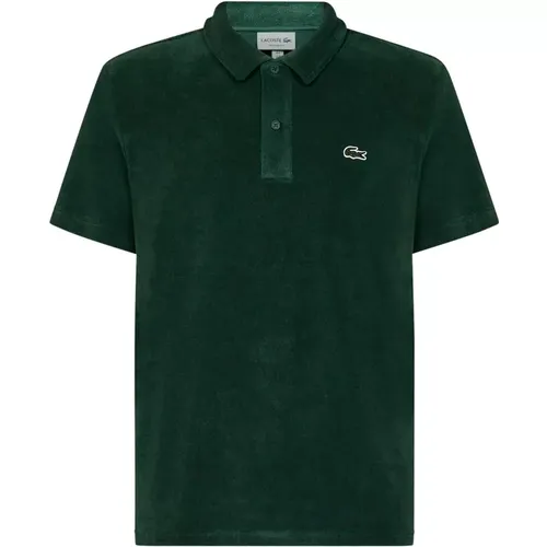 Grünes Polo Shirt Krokodil Patch , Herren, Größe: XS - Lacoste - Modalova