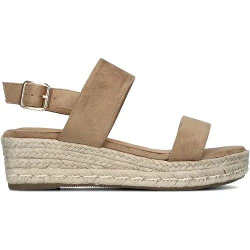 Braune Wildleder Espadrilles mit Knöchelriemen , Damen, Größe: 36 EU - Lina Locchi - Modalova