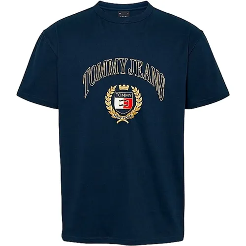 Klassisches Rundhals T-Shirt , Herren, Größe: M - Tommy Hilfiger - Modalova