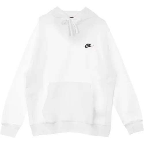 Club Fleece Hoodie Weiß/Schwarz - Nike - Modalova