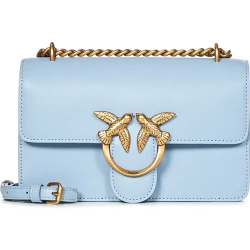 Klare Blaue Schultertasche Stilvolles Design , Damen, Größe: ONE Size - pinko - Modalova