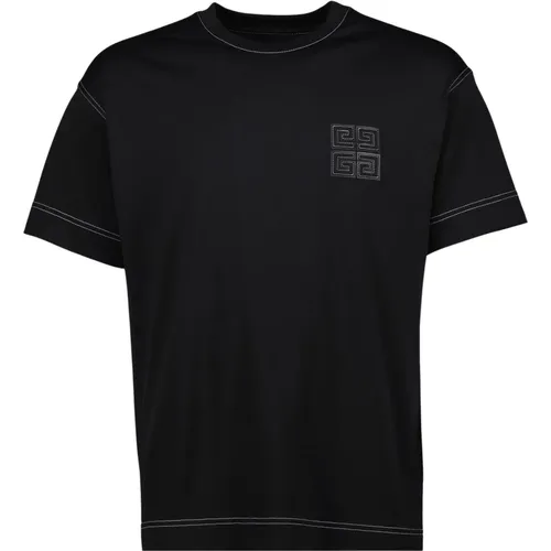 Schwarzes 4G Baumwoll-T-Shirt Frühling-Sommer 2025 , Herren, Größe: L - Givenchy - Modalova