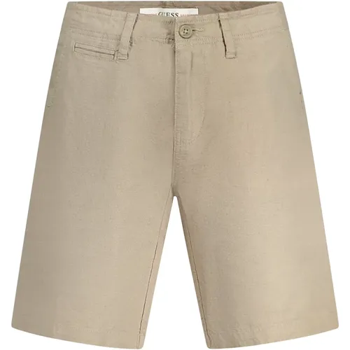 Braune Bermuda Shorts mit Logo , Herren, Größe: W32 - Guess - Modalova