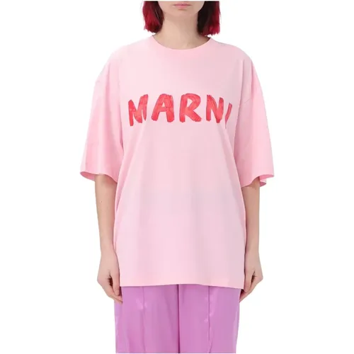 Rosa T-Shirts und Polos , Damen, Größe: 3XS - Marni - Modalova