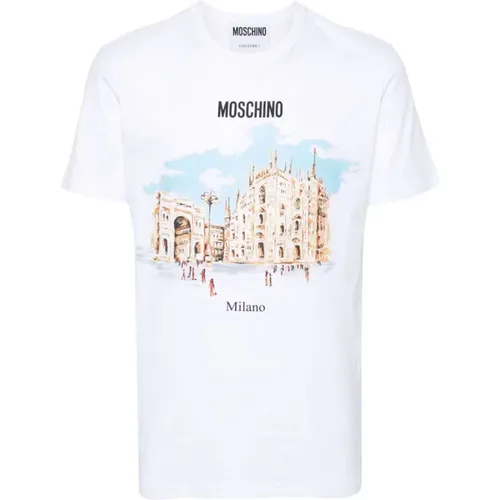 Cotton T-shirts and Polos with Logo Print , male, Sizes: L - Moschino - Modalova