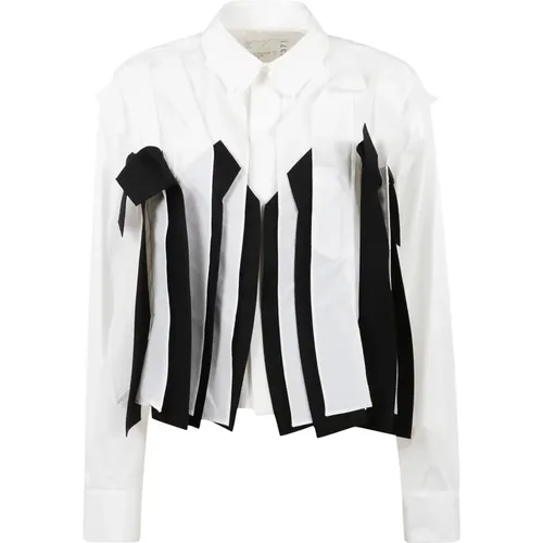 Poplin Wool Melton Shirt , female, Sizes: L, XL - Sacai - Modalova