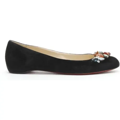 Pre-owned Suede flats , female, Sizes: 4 1/2 UK - Christian Louboutin Pre-owned - Modalova