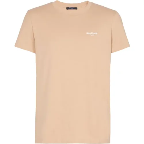 Logo Fleece T-Shirt , Herren, Größe: XL - Balmain - Modalova