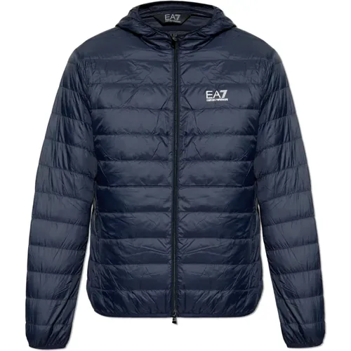 Daunenjacke mit Kapuze , Herren, Größe: M - Emporio Armani EA7 - Modalova