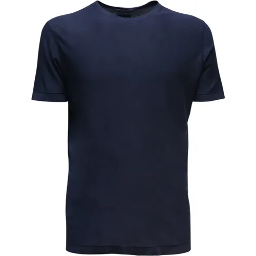 Blaues Filo Scozia T-Shirt , Herren, Größe: L - Hannes Roether - Modalova