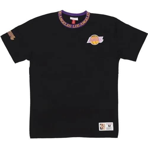 NBA Jacquard Ringer Vintage Logo Tee , male, Sizes: XL - Mitchell & Ness - Modalova